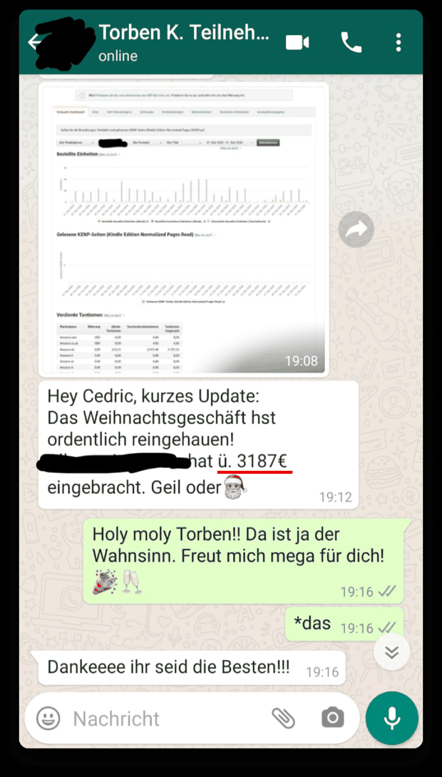 WhatsApp-Nachweis: 3.187 € Weihnachtsbonus